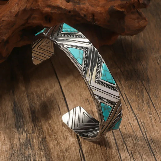 Southwestern Style Cluster Cuff Statement Bracelet