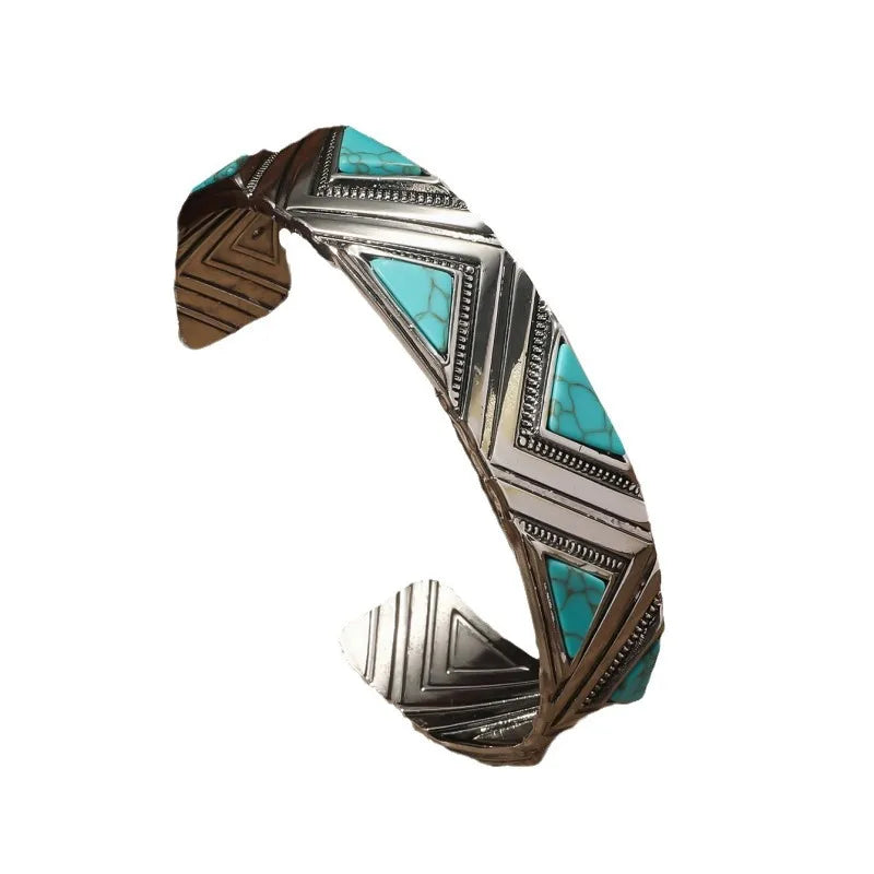 Southwestern Style Cluster Cuff Statement Bracelet