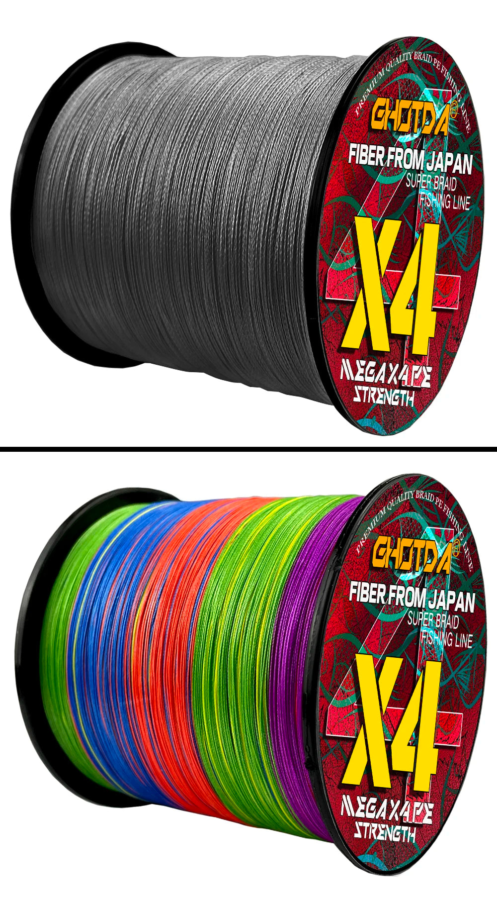 PE Braided Fishing Line -  10 lb to 80 lb