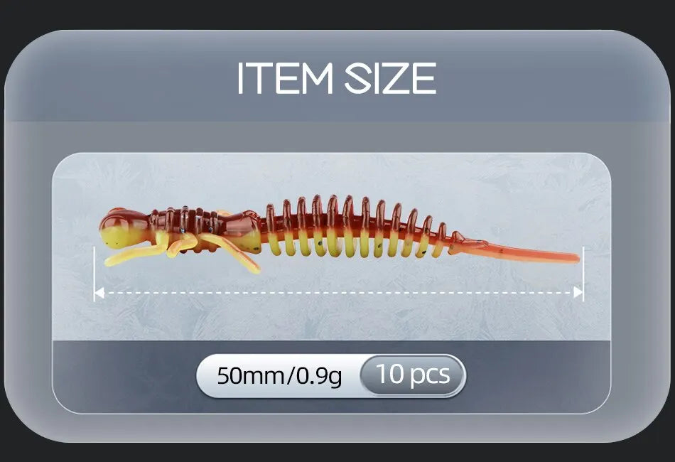 Larva Soft Artificial Lures - 50 mm/10 pcs