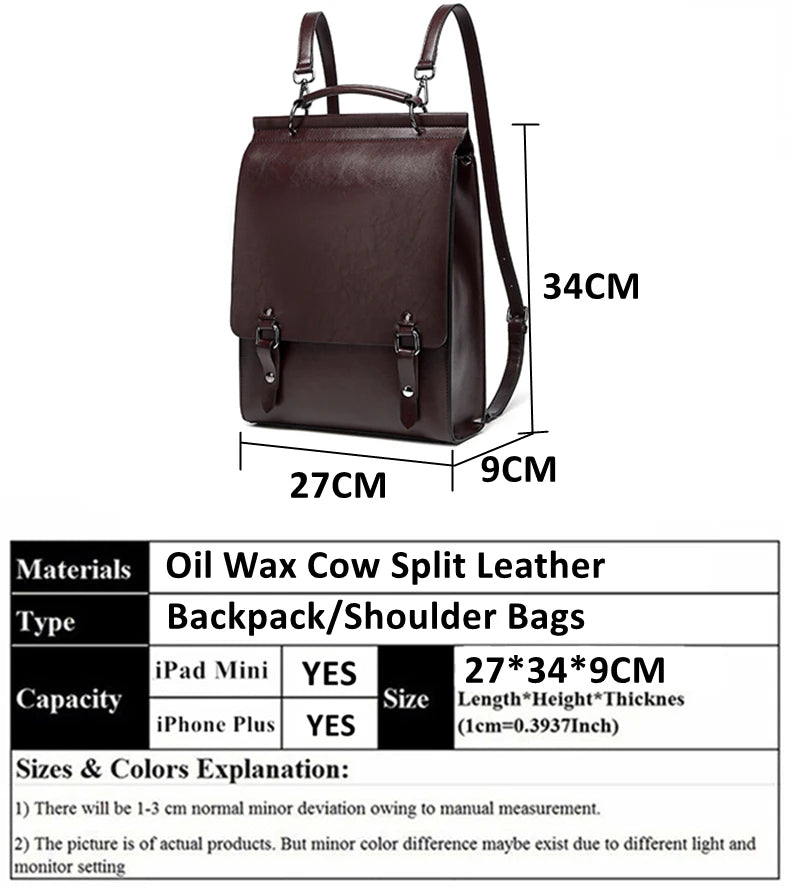 Genuine Leather Backpack/Shoulder Bag