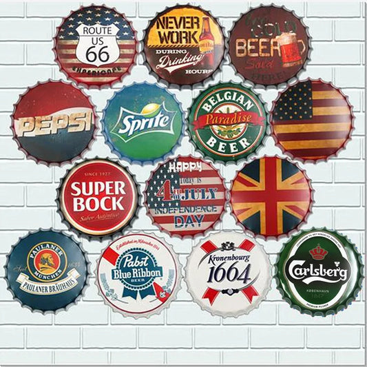 Retro Three-Dimensional Bottle Cap Wall Hanging