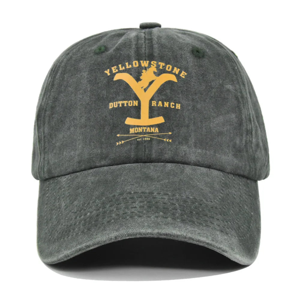 Faded-Look Yellowstone Curved Brim Baseball Cap