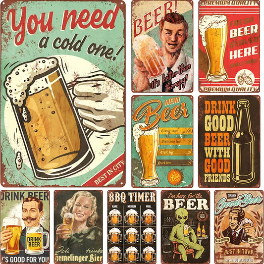 Vintage Metal Beer Signs