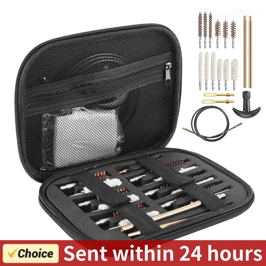 19 Pcs Gun Barrel Cleaning Kit for Handgun Rifle Pistol Gun Brush Tool for .22/.38/9mm/.40/.45 Caliber