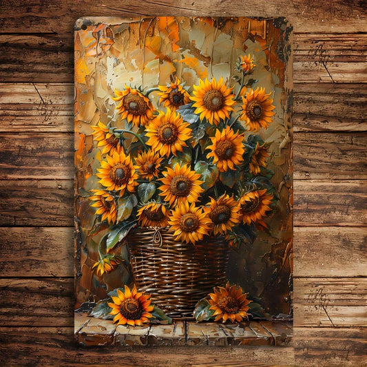 Rustic Sunflower Metal Wall Art