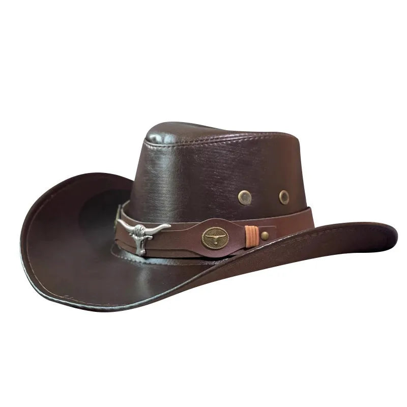 Faux Leather Cowboy Hats