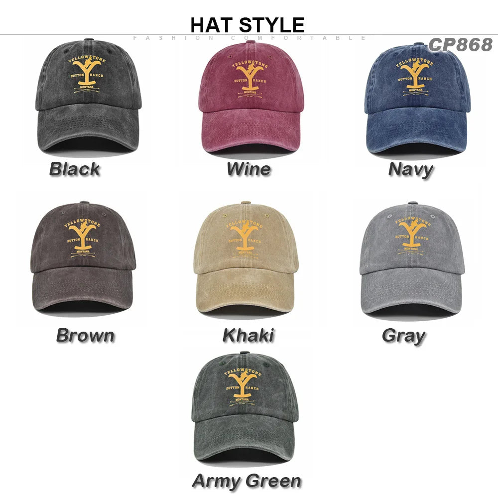 Faded-Look Yellowstone Curved Brim Baseball Cap