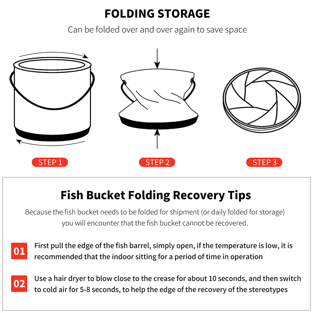 Round Fold Live Fish Bucket