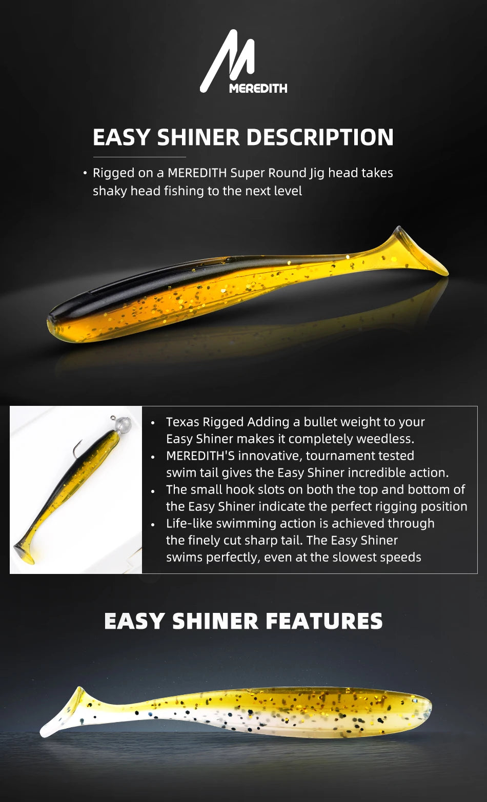 MEREDITH Easy Shiner Fishing Lures - 50 mm/65 mm/75 mm/100 mm