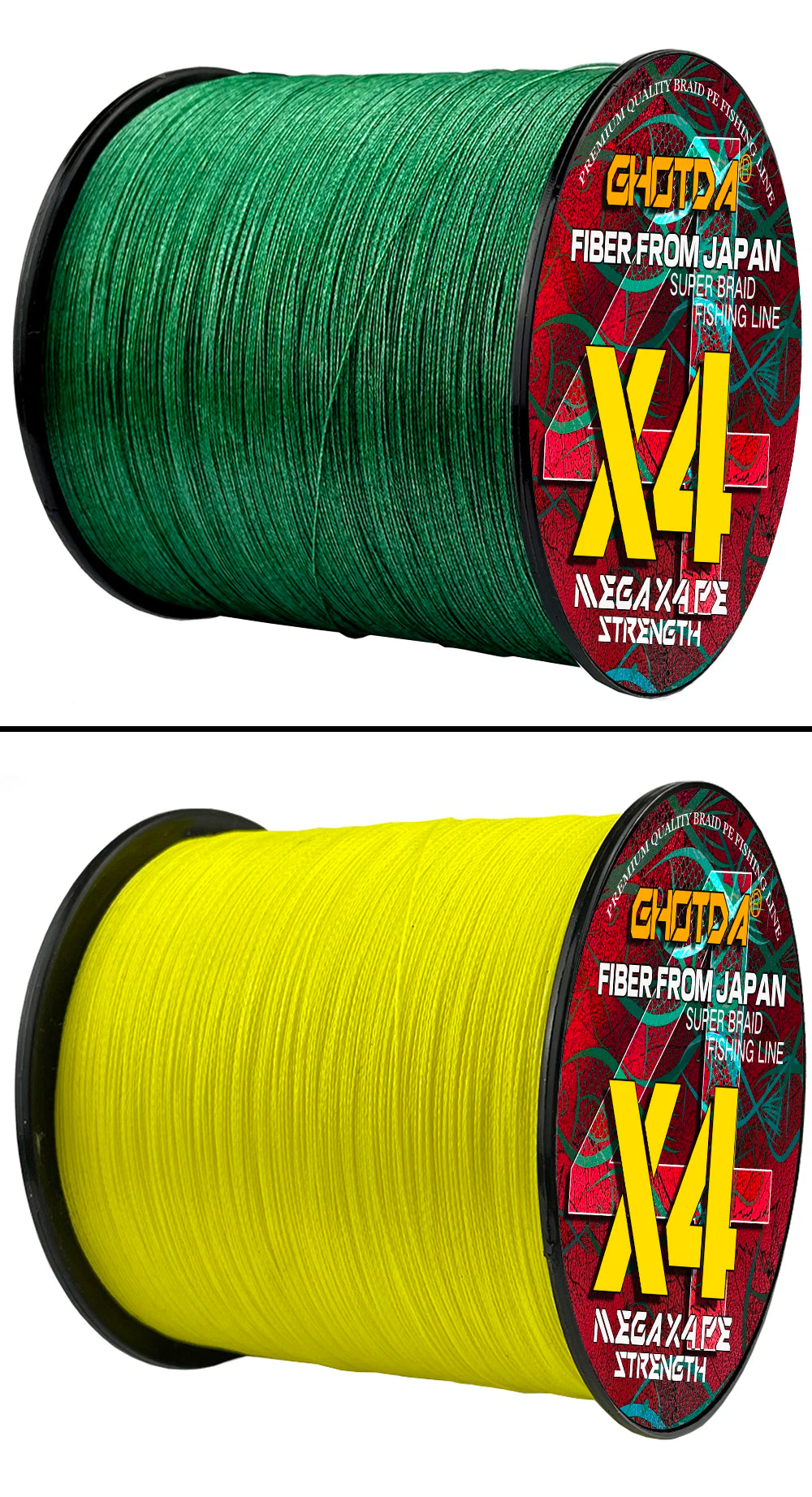 PE Braided Fishing Line -  10 lb to 80 lb